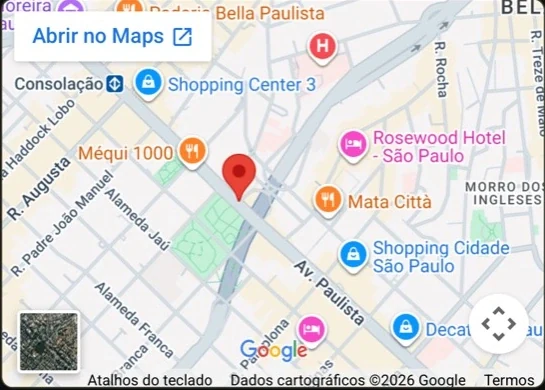 Mapa estático da região da Av. Paulista, 1.636, endereço da Ap Advogados