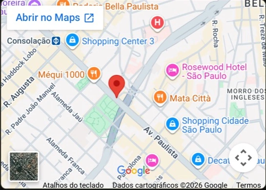 Mapa estático da região da Av. Paulista, 1.636, endereço da Ap Advogados